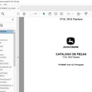 John Deere 7715 7815 Tractors CATÁLOGO DE PEÇAS - PDF DOWNLOAD (Português)