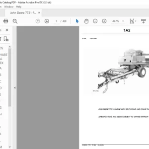 John Deere 7721 COMBINE WITH BELT PICKUP AND PICKUP PLATFORM Parts Catalog Manual - PDF DOWNLOAD