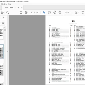 John Deere 7722 Combine Spare Parts Catalog PDF Download