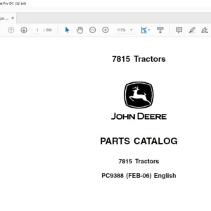 John Deere 7815 Tractor Spare Parts Catalog Manual PDF Download