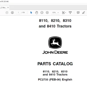 John Deere 8110 8210 8310 & 8410 Tractors Parts Catalog Manual - PDF DOWNLOAD