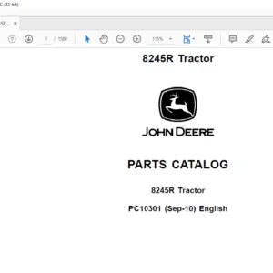 John Deere 8245R Tractor Parts Catalog Manual - PDF DOWNLOAD