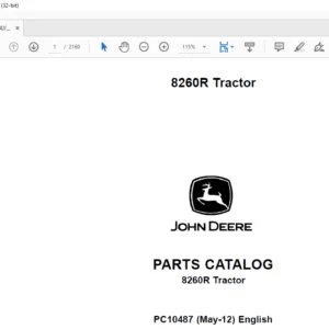 John Deere 8260R Tractor Parts Catalog Manual - PDF DOWNLOAD