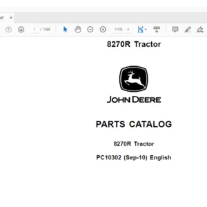 John Deere 8270R Tractor Parts Catalog Manual - PDF DOWNLOAD