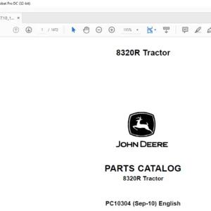 John Deere 8320R Tractor Parts Catalog Manual - PDF DOWNLOAD