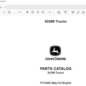 John Deere 8335R Tractor Parts Catalog Manual - PDF DOWNLOAD