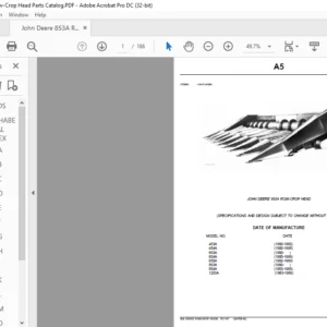 John Deere 853A ROW-CROP HEAD Parts Catalog Manual - PDF DOWNLOAD