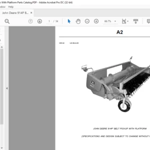 John Deere 914P’ BELT PICKUP WITH PLATFORM Parts Catalog Manual - PDF DOWNLOAD