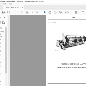 John Deere 918 & 920 DRAPER PLATFORMS Parts Manual - PDF DOWNLOAD