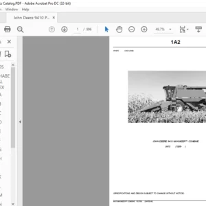 John Deere 9410 MAXIMIZER™ COMBINE Parts Catalog Manual - PDF DOWNLOAD