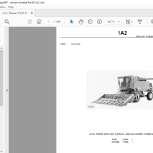 John Deere 9500 AND SIDEHILL 9500 MAXIMIZER COMBINES Parts Catalog Manual - PDF DOWNLOAD