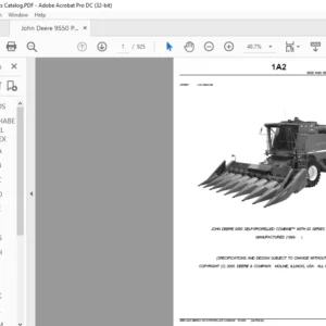 John Deere 9550 SELF-PROPELLED COMBINE™ WITH 90 SERIES CORN HEAD Parts Catalog Manual - PDF DOWNLOAD