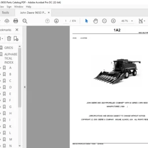 John Deere 9650 SELF-PROPELLED COMBINE™ WITH 90 SERIES CORN HEAD Parts Catalog Manual - PDF DOWNLOAD