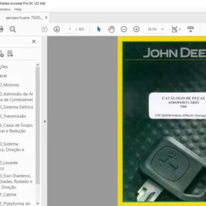 John Deere AEROPORTUARIO 7500 CATÁLOGO DE PEÇAS - PDF DOWNLOAD (Portuguese)