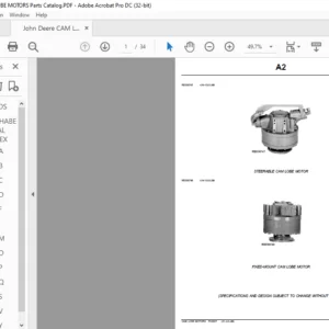 John Deere CAM LOBE MOTORS Parts Catalog Manual - PDF DOWNLOAD