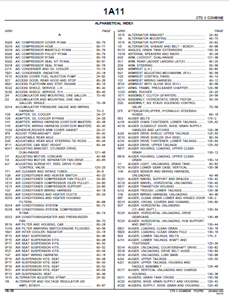 John Deere CTS II COMBINE WITH 900 SERIES PLATFORM Parts Catalog Manual ...