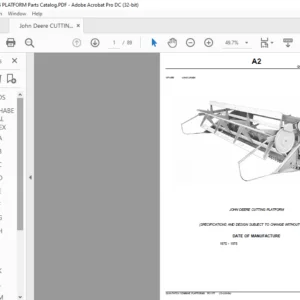 John Deere Cutting Platform Spare Parts Catalog Manual PDF Download