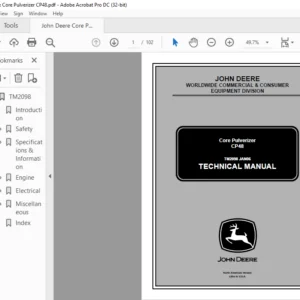 John Deere Core Pulverizer CP48 Technical Manual - PDF DOWNLOAD