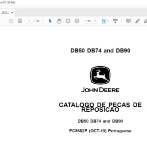 John Deere DB50 DB74 & DB90 CATALOGO DE PECAS DE REPOSICAO - PDF DOWNLOAD(Portuguese)