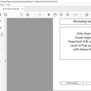 John Deere Diesel engines Powertech 4.5L & 6.8L Level 11 Fuel systems with Denso HPCR Workshop Manual