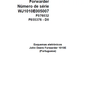 John Deere Forwarder 1010E F076032 D0 Electric Diagram Portuguese PDF