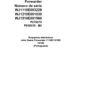 John Deere Forwarder 1110E 1210E 1510E F076070 B0 Electric Diagram Portuguese PDF