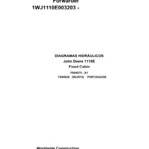 John Deere Forwarder 1110E Fixed Cabin F684928 A1 2015 Hydraulic Diagram Portuguese PDF