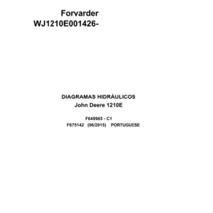 John Deere Forwarder 1210E F675142 C1 2015 Hydraulic Diagram Portuguese PDF