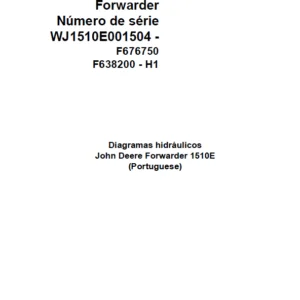 John Deere Forwarder 1910E F687159 B0 2015 Electric Diagram Portuguese PDF