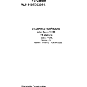 John Deere Forwarder 1510E IT4 Plaform F684305 C1 2016 Hydraulic Diagram Portuguese PDF