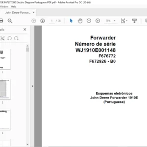 John Deere Forwarder 1910E F676772 B0 Electric Diagram Portuguese PDF