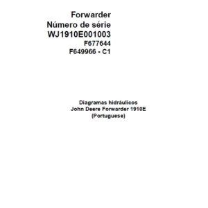 John Deere Forwarder 1910E F677644 C1 Hydraulic Diagram Portuguese PDF