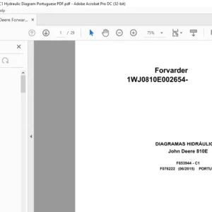 John Deere Forwarder 810E F076222 C1 Hydraulic Diagram Portuguese PDF