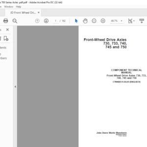 John Deere Front-Wheel Drive Axles 730 733 740 745 & 750 TECHNICAL MANUAL - PDF DOWNLOAD