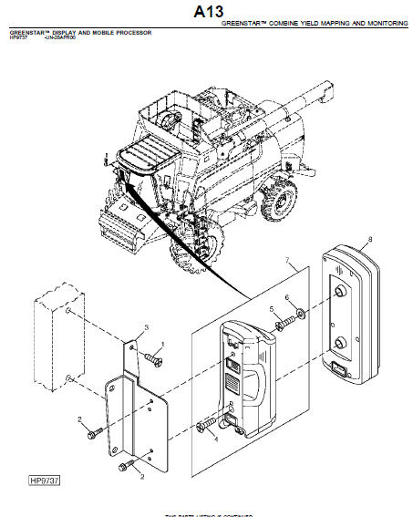 John Deere Greenstar™ Yield Mapping And Monitoring System Parts Manual 