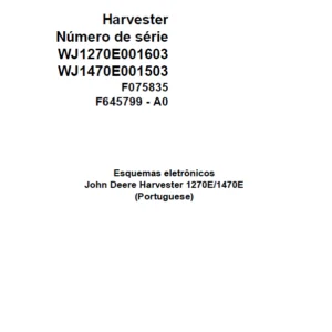John Deere Harvester 1270E 1470E F075835 A0 Electric Diagram Portuguese PDF