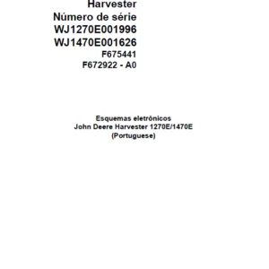John Deere Harvester 1270E 1470E F675441 A0 Electric Diagram Portuguese PDF