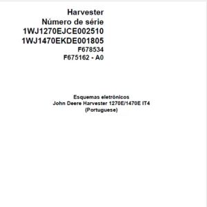 John Deere Harvester 1270E 1470E IT4 F678534 A0 Electric Diagram Portuguese PDF