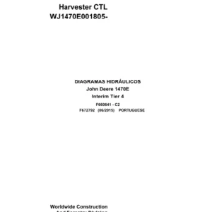 John Deere Harvester CTL 1470E Interim Tier 4 F672792 C2 2015 Hydraulic Diagram Portuguese PDF