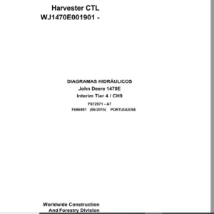 John Deere Harvester CTL 1470E Interim Tier 4 F686981 A7 2015 Hydraulic Diagram Portuguese PDF