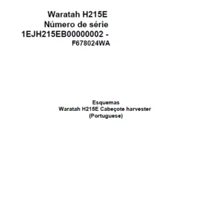 John Deere Harvester Head H215E F678024WA Diagram Portuguese PDF