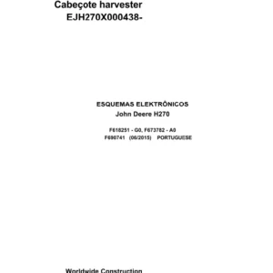 John Deere Harvester Head H270 F690741 A0 2015 Electric Diagram Portuguese PDF