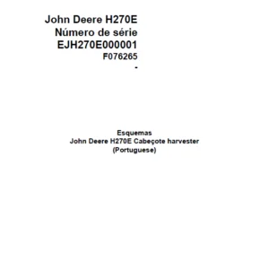 John Deere Harvester Head H270E F076265 Diagram Portuguese PDF