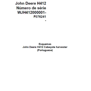 John Deere Harvester Head H412 F076241 Diagram Portuguese PDF
