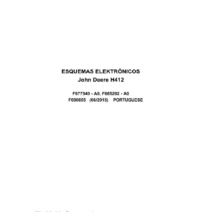 John Deere Harvester Head H412 F690655 A0 2015 Electric Diagram Portuguese PDF