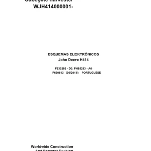 John Deere Harvester Head H414 F690613 A0 2015 Electric Diagram Portuguese PDF