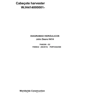 John Deere Harvester Head H414 F690632 G2 2015 Hydraulic Diagram Portuguese PDF