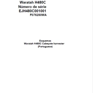 John Deere Harvester Head H480C F076280WA Diagram Portuguese PDF