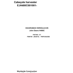 John Deere Harvester Head H480C F690709 E1 2015 Hydraulic Diagram Portuguese PDF