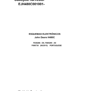John Deere Harvester Head H480C F690730 A0 2015 Electric Diagram Portuguese PDF